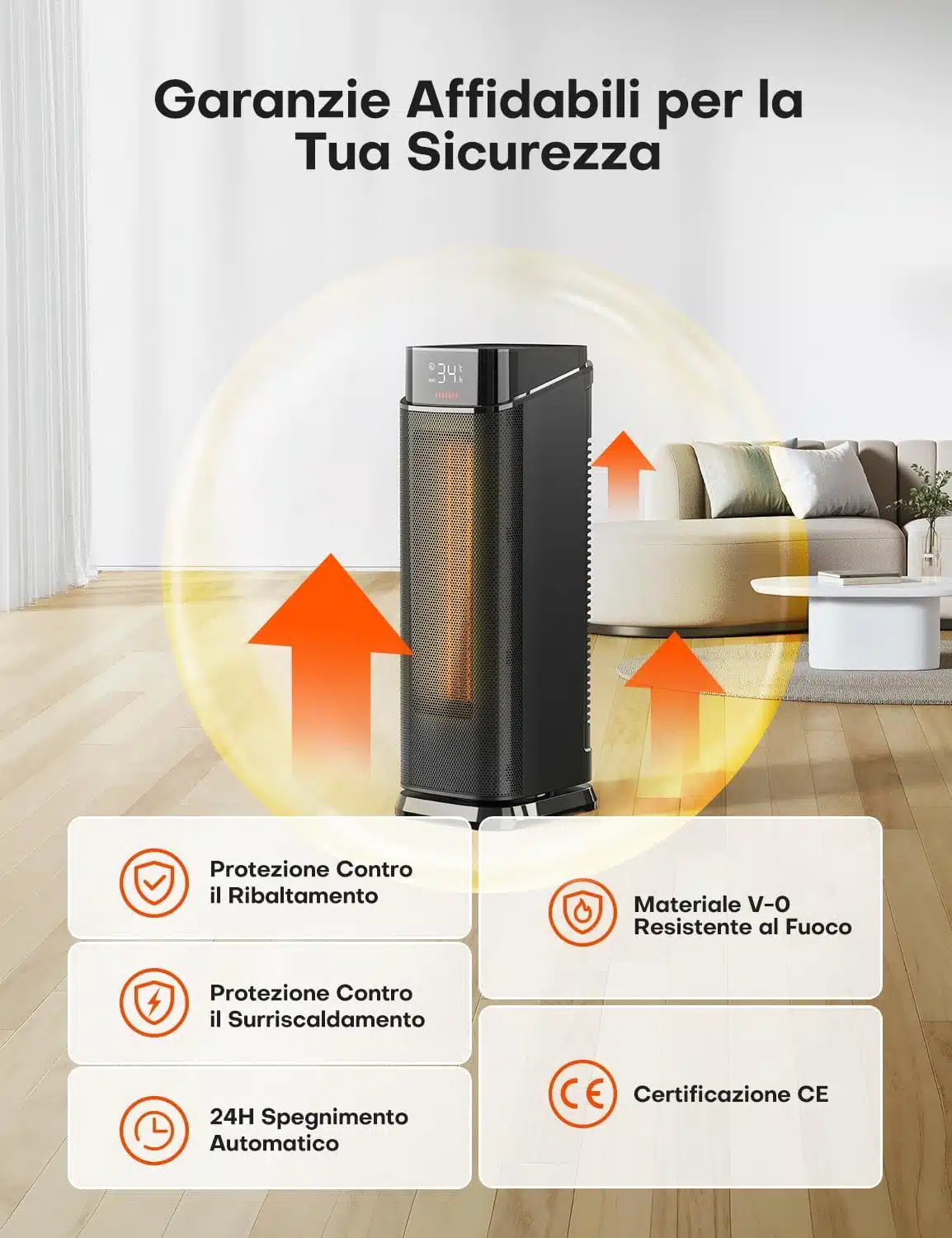 QEXREED Stufetta Elettrica Basso Consumo 7 QEXREED stufetta elettrica basso consumo - riscaldamento potente, efficienza energetica classe A (7)