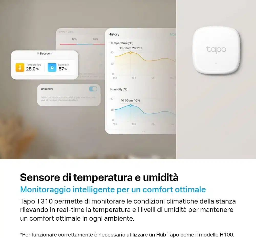 Tapo T310 - Sensore di monitoraggio Temperatura e Umidità 2 tapo - sensore di monitoraggio temperatura e umidità 2